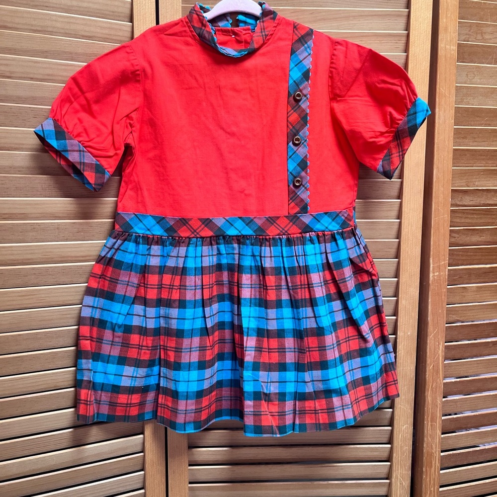 Vintage Red and Blue Plaid Dress